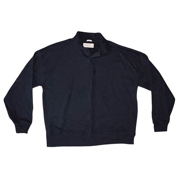 Mens Black Abercrombie and Fitch Soft Fleece Polo Size L - Picture 1 of 3